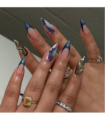 NA007 - French Crocodile Manicure Glam Nails